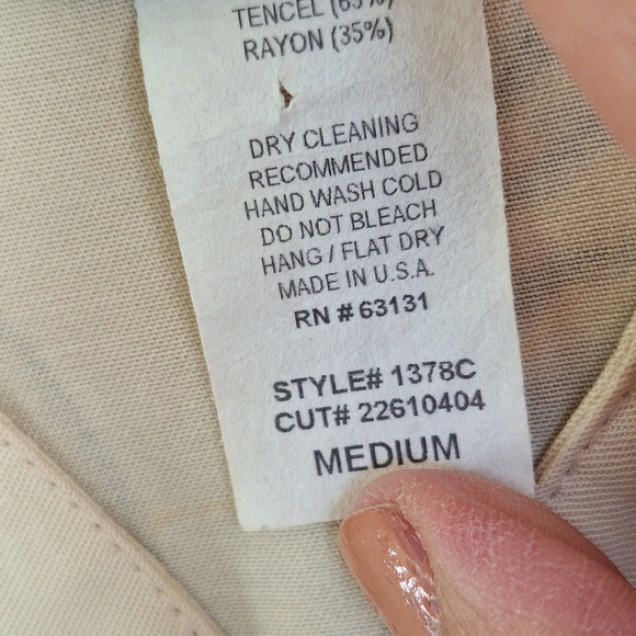 Classic Caribe Floral Beige Women's Jacket SzM Zip Front Pockets Rayon Blend - Picture 3 of 11